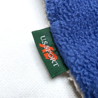 (VINTAGE) 1990'S U.S.SPORT PATCHWORK FLEECE HALF ZIP HOODED ANORAK JACKET