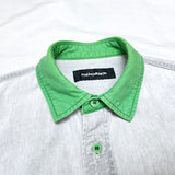 (DESIGNERS) 2012 PHENOMENON COLLAR PANELED DESIGN SHORT SLEEVE SHIRT WITH GUSSET