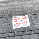 (VINTAGE) 1940'S～ 5 BROTHER SHORT SLEEVE BLACK CHAMBRAY SHIRT WITH GUSSET