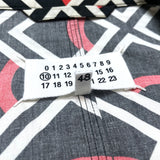 (DESIGNERS) 2019 MADE IN ITALY MAISON MARGIELA 10 TOTAL PATTERN PRINT DOUBLE BREASTED COTTON BLAZER JACKET