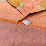 (VINTAGE) 1990'S～ MADE IN SRI LANKA MINDLOOSER STRIPED PATTERN LOOP COLLAR SHORT SLEEVE BOX SHIRT