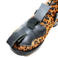 (OTHER) MADE IN ENGLAND HIRO X JOHN MOORE LEOPARD PRINT UNBORN CARF LEATHER COMBAT BOOTS