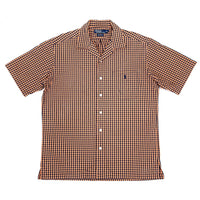 (VINTAGE) 1990'S POLO RALPH LAUREN CLAYTON CHECKERED OPEN COLLAR SHORT SLEEVE BOX SHIRT