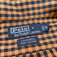 (VINTAGE) 1990'S POLO RALPH LAUREN CLAYTON CHECKERED OPEN COLLAR SHORT SLEEVE BOX SHIRT