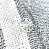 (VINTAGE) 1980'S～ PRO TONG STRIPED PATTERN FLAX BLEND LOOP COLLAR SHORT SLEEVE BOX SHIRT