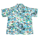 (VINTAGE) 1950'S MADE IN JAPAN TOTAL PATTERN PRINT RAYON SHORT SLEEVE HAWAIIAN SHIRT