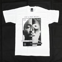(T-SHIRT) DEAD STOCK NEW 1990'S MADE IN USA DA LINK WEAR 2PAC BEFORE AND AFTER DEATH PRINT T-SHIRT