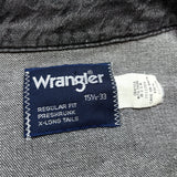 (vintage) 1980'S～ MADE IN USA WRANGLER YARN DYED BLACK DENIM WESTERN SHIRT