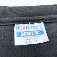 (T-SHIRT) 1980'S～ MADE IN USA HANES BEEFY HARD FADED T-SHIRT WITH POCKET
