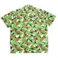(VINTAGE) 1990'S MADE IN USA OLD STUSSY NAVY TAG CAMOUFLAGE PATTERN PRINT RIPSTOP SHORT SLEEVE BOX SHIRT