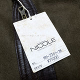 (designers) DEAD STOCK NEW 1980'S～ MADE IN KOREA monsieur NICOLE FRONT DEFORMED ZIP DESIGN PLAIN SLEEVE LEATHER VARSITY JACKET