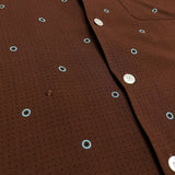 (vintage) 1960'S～ DONEGAL modern classics POLKA DOT X POLKA DOT PATTERN RAYON LOOP COLLAR BOX SHIRT