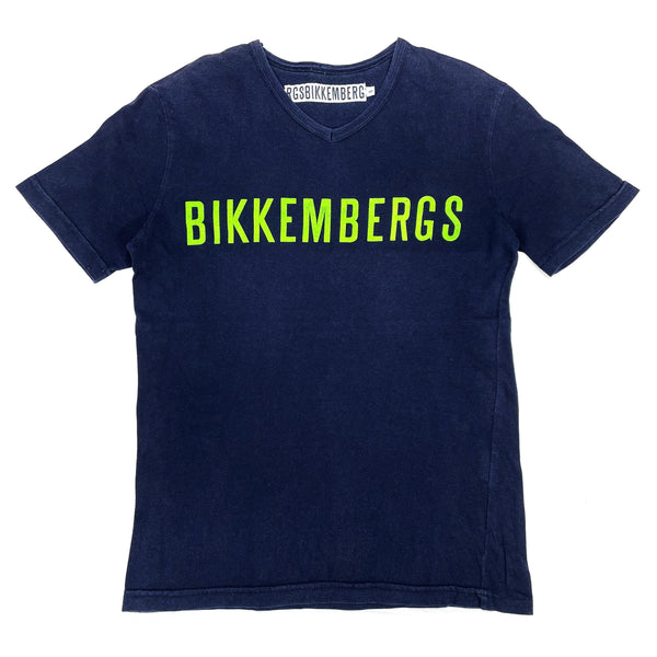 (DESIGNERS) 1990'S DIRK BIKKEMBERGS LOGO PRINTED V NECK T-SHIRT