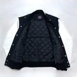 (vintage) 2000'S～ MADE IN USA GAME SLEEVE LEATHER PLAIN VARSITY JACKET