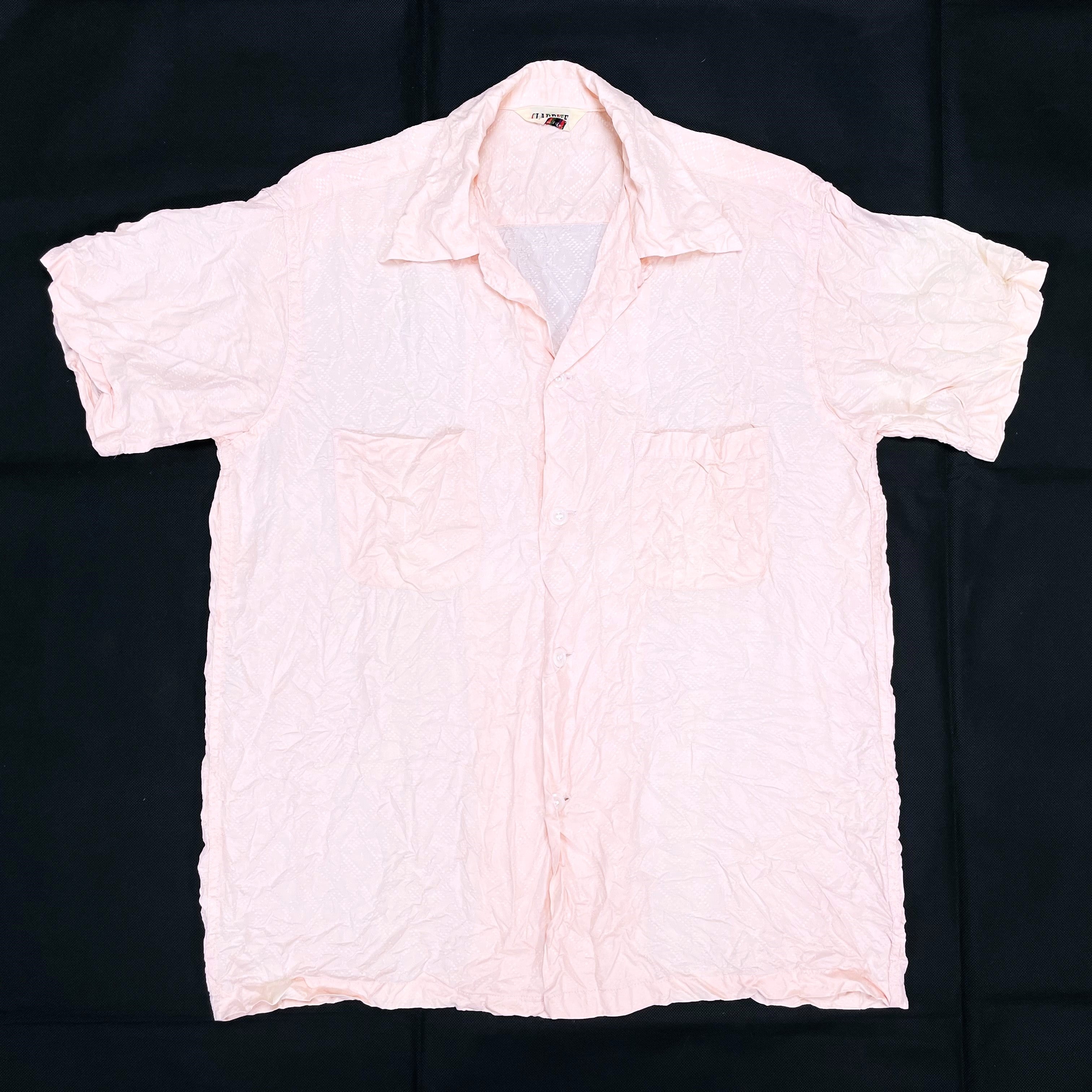 VINTAGE) 1950'S CLADRITE SPORTSWEAR PATTERNED OPEN COLLAR