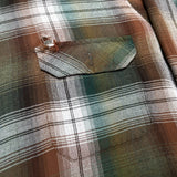 (vintage) 1980'S～ MADE IN KOREA ARROW Brigade MARVELLA SHADOW PLAID RAYON SHIRT AS IS