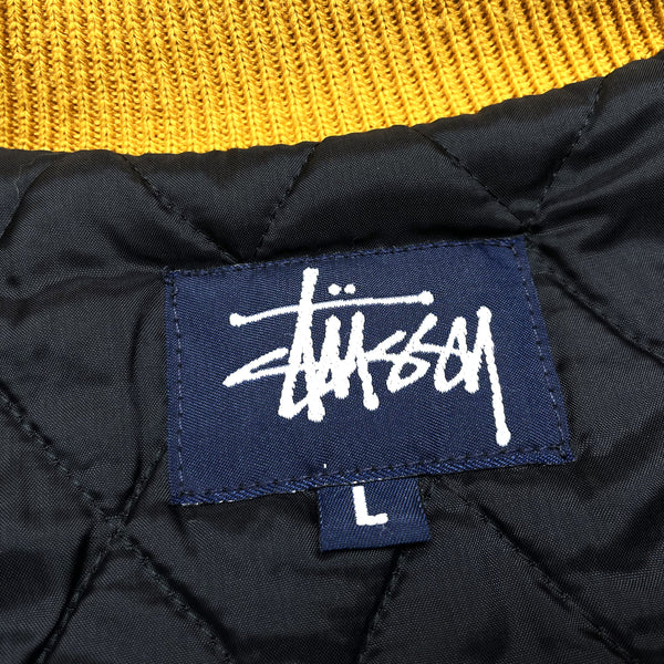 VINTAGE) 1998 MADE IN USA OLD STUSSY NAVY TAG BIG4 SLEEVE