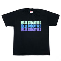 (T-SHIRT) DEAD STOCK NEW 1990'S MADE IN USA BLUE BY NATURE DOUBLE SIDED PRINT T-SHIRT