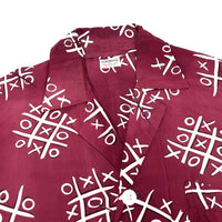 (VINTAGE) 1960'S J.C.PENNEY CO TIC TAC TOE PATTERN TOTAL PATTERN PRINT RAYON SET UP PAJAMAS
