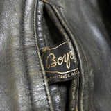 (VINTAGE) 1940'S BOYVILLE HORSEHIDE DOUBLE BREASTED SHAWL COLLAR LEATHER CAR COAT