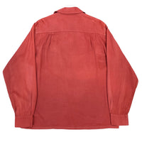 (VINTAGE) 1950'S GOLDEN GATE LONG POINT RAYON OPEN COLLAR BOX SHIRT