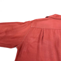 (VINTAGE) 1950'S GOLDEN GATE LONG POINT RAYON OPEN COLLAR BOX SHIRT