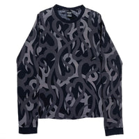 (DESIGNERS) 2000'S NUMBER NINE TRIBAL CAMOUFLAGE PATTERN DISTRESSED LONG SLEEVE SHIRT