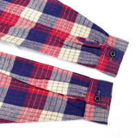 (VINTAGE) 1990'S MADE IN USA EIGHT BALL PLAID PATTERN ZIP UP HEAVY FLANNEL SHIRT