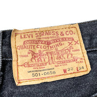 (VINTAGE) 1980'S MADE IN USA Levi's 501 YARN DYED BLACK DENIM PANTS