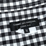 (designers) COMME des GARCONS HOMME PLUS CHECKERED PATTERN BLEACHED SHORT SLEEVE SHIRT