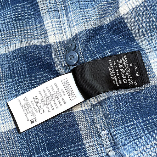 VINTAGE) 2000'S RRL PLAID PATTERN OPEN COLLAR BOX SHIRT – Linco