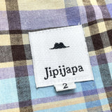 (designers) MADE IN JAPAN Jipijapa LATTICE PATTERN COTTON LINEN LOOP COLLAR SHORT SLEEVE BOX BUTTON DOWN SHIRT