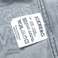 (DESIGNERS) 1990'S～ MADE IN ITALY ICEBERG JEANS KEITH HARING STYLE PRINT BLACK DENIM PANELED SHIRT
