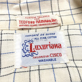 (VINTAGE) 1960'S～ Luxuriana LATTICE PATTERN COTTON 100% LOOP COLLAR BOX SHIRT AS IS