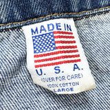 (VINTAGE) 1991 MADE IN USA INDIAN HEAD PATTERN EMBOSSED 4 POCKET CUT OFF DENIM TRUCKER JACKET
