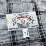 (designers) 1990'S～ MADE IN ITALY ARMANI JEANS LATTICE PATTERN BOX SHIRT
