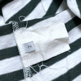 (designers) UNUSED DIAGONAL HEM CUT DESIGN STRIPED T-SHIRT