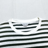 (designers) UNUSED DIAGONAL HEM CUT DESIGN STRIPED T-SHIRT