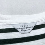 (designers) UNUSED DIAGONAL HEM CUT DESIGN STRIPED T-SHIRT