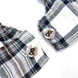 (DESIGNERS) 2000'S GOOD ENOUGH PLAID WRINKLED FRENCH CUFFS SHIRT