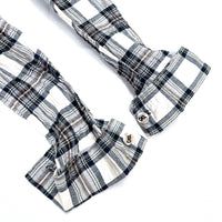 (DESIGNERS) 2000'S GOOD ENOUGH PLAID WRINKLED FRENCH CUFFS SHIRT