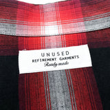 (designers) MADE IN JAPAN UNUSED SHADOW PLAID 2WAY DESIGN LOOP COLLAR BOX SHIRT