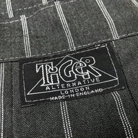 (VINTAGE) 1980'S MADE IN ENGLAND TIGER ALTERNATIVE LONDON STRIPED BONDAGE PANTS