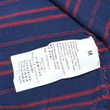 (DESIGNERS) 2015 MADE IN ITALY MAISON MARGIELA 10 3 TYPES OF STRIPED PATTERN PANELED COTTON KNIT CARDIGAN WITH ELBOW PATCH