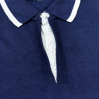 (VINTAGE) MADE IN ITALY SALVATORE FERRAGAMO CASHMERE BLEND RIB POLO SHIRT