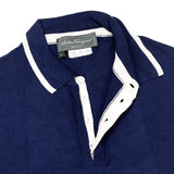 (VINTAGE) MADE IN ITALY SALVATORE FERRAGAMO CASHMERE BLEND RIB POLO SHIRT