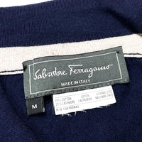 (VINTAGE) MADE IN ITALY SALVATORE FERRAGAMO CASHMERE BLEND RIB POLO SHIRT