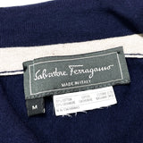 (VINTAGE) MADE IN ITALY SALVATORE FERRAGAMO CASHMERE BLEND RIB POLO SHIRT