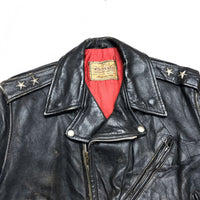 (VINTAGE) 1950'S～ WIND WARD by MONTGOMERY WARD HORSEHIDE 2 STAR DOUBLE BREASTED LEATHER BIKER JACKET