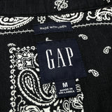 (vintage) 2022 GAP BANDANA PATTERN ALL OVER PRINT COTTON LINEN LOOP COLLAR SHORT SLEEVE BOX SHIRT